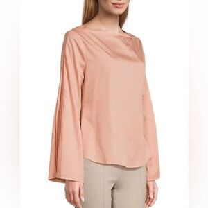 NWT HARSHMAN Liora Cotton Sateen Blouse - Rose Cloud